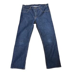 Mens Jeans W36 L32 Dark Blue Classic Straight Casual Timeless